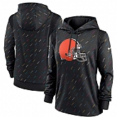 Women's Cleveland Browns Nike Anthracite 2021 NFL Crucial Catch Therma Pullover Hoodie